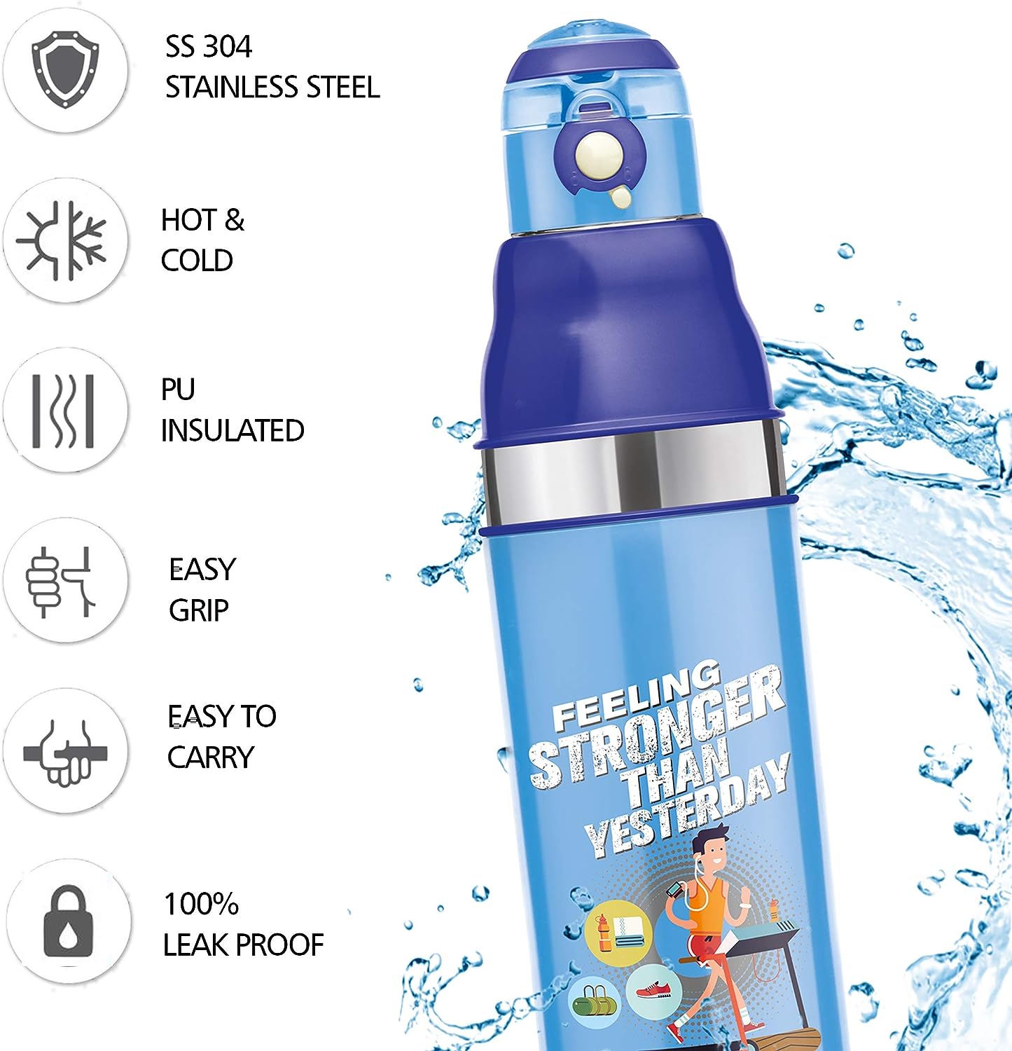 Milton Kool Stunner 900ml Insulated School Kids Bottle with Inner Stainless Steel