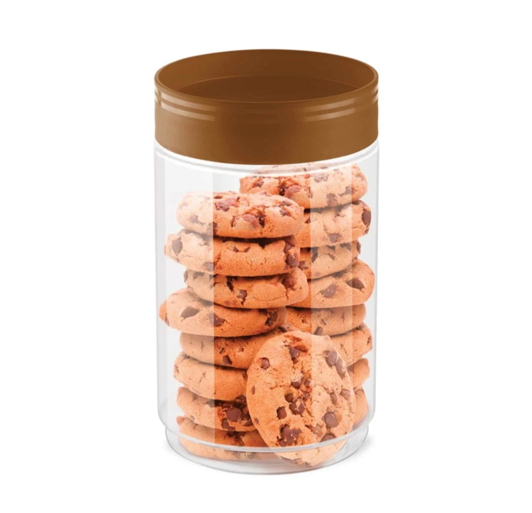 MILTON Stack IT Plastic Storage Jar, Brown | Air Tight | Storage Jar | Kitchen Organiser | BPA Free | Stackable | Modular | Food Grade | Multipurpose Jar