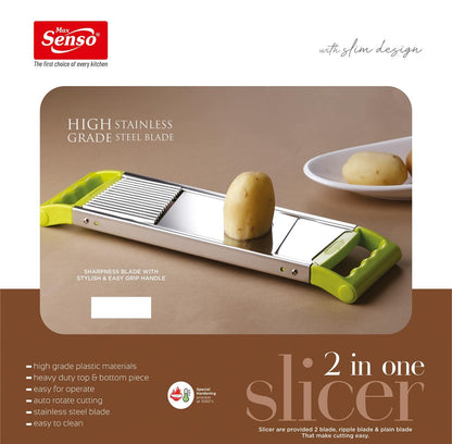 Senso 2 in one Slicer Stainless Steel, Sharpness Blade with Stylish & Easy Grip Handle