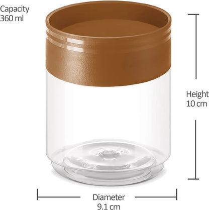 MILTON Stack IT Plastic Storage Jar, Brown | Air Tight | Storage Jar | Kitchen Organiser | BPA Free | Stackable | Modular | Food Grade | Multipurpose Jar