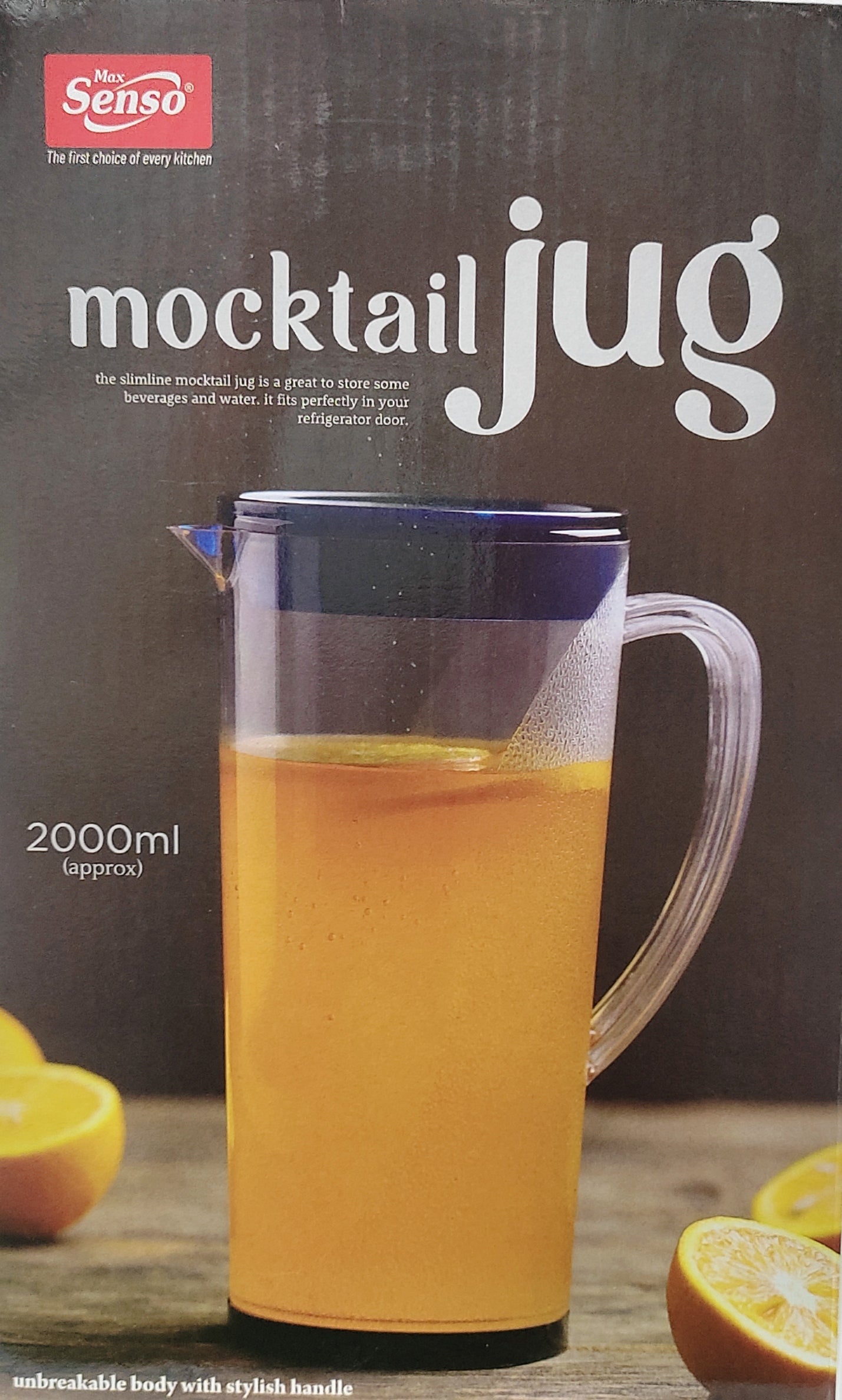 Senso Mocktail Jug, 2000ml approx, unbreakable body with stylish handle