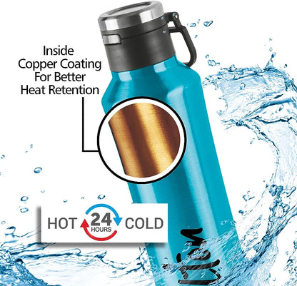 Milton Gulp Thermosteel 24 Hours Hot or Cold Water Bottle 600ml, 1 Piece