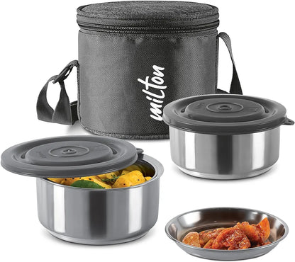 Milton Ambition 2 Steel Softline Tiffin, Leak Proof, Light Weight, Food Grade