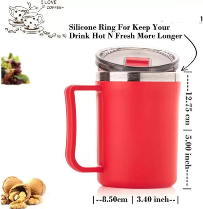 Jony Smiley Cup Stainless Steel, Air tight leakproof lid 400ml