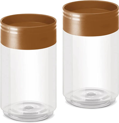 MILTON Stack IT Plastic Storage Jar, Brown | Air Tight | Storage Jar | Kitchen Organiser | BPA Free | Stackable | Modular | Food Grade | Multipurpose Jar