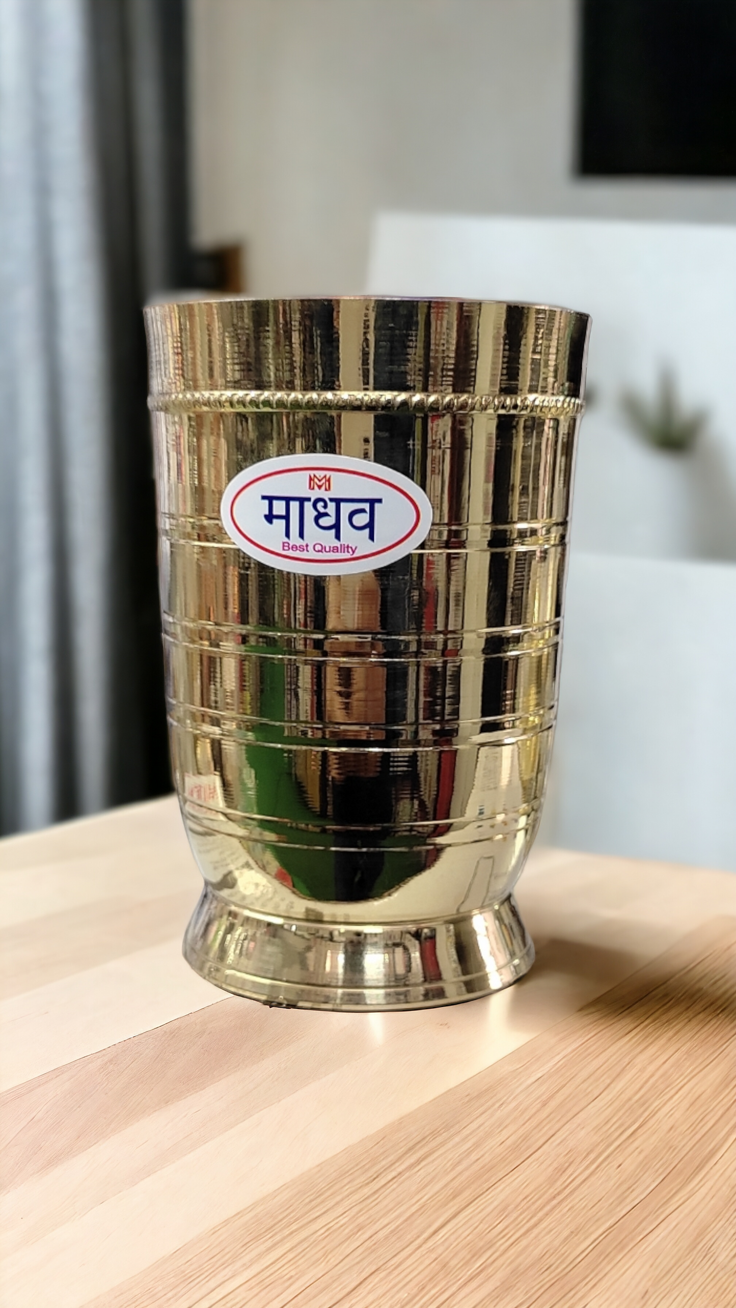 Madhav Pure Brass Glass 1pcs set