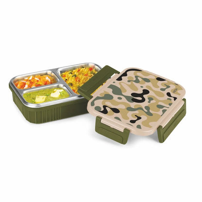 Milton Fun Feast Lunch Box 3 Compartments Vacuum Insulated Stainless Steel, Food Grade, PU Insulated