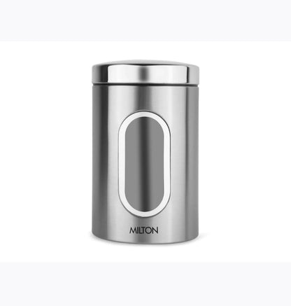 Milton Steel Clear Round Jar, Unisteel stainless Steel Jar, 550ml, 1000ml, 1500ml