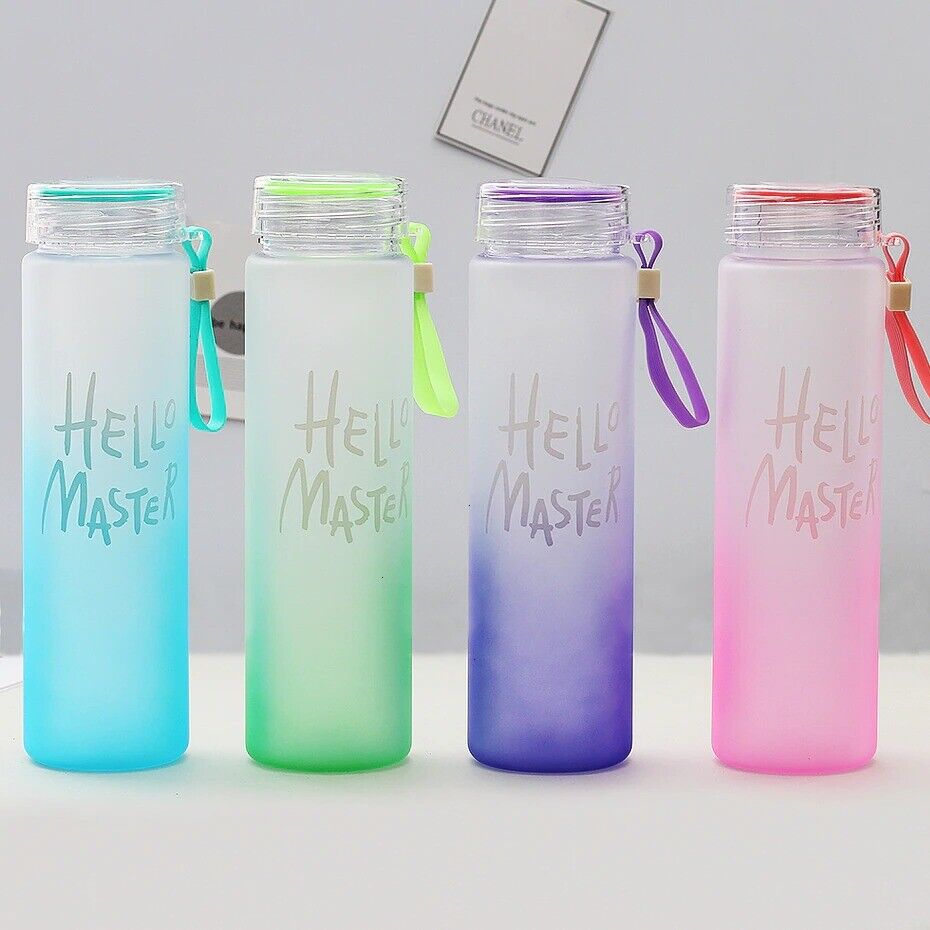 Hello Master Colorful Water Bottle with Airtight Cap Holder Strap, Leak Proof,BPA Free