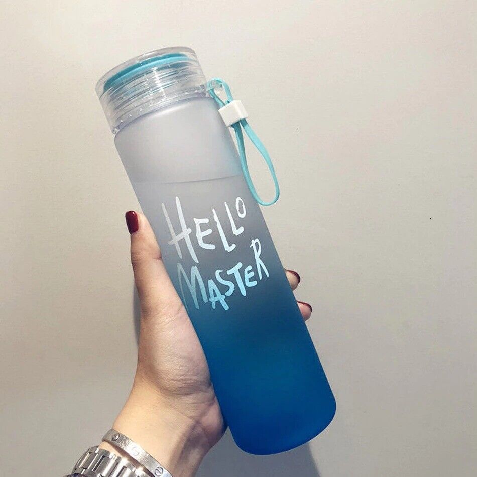 Hello Master Colorful Water Bottle with Airtight Cap Holder Strap, Leak Proof,BPA Free