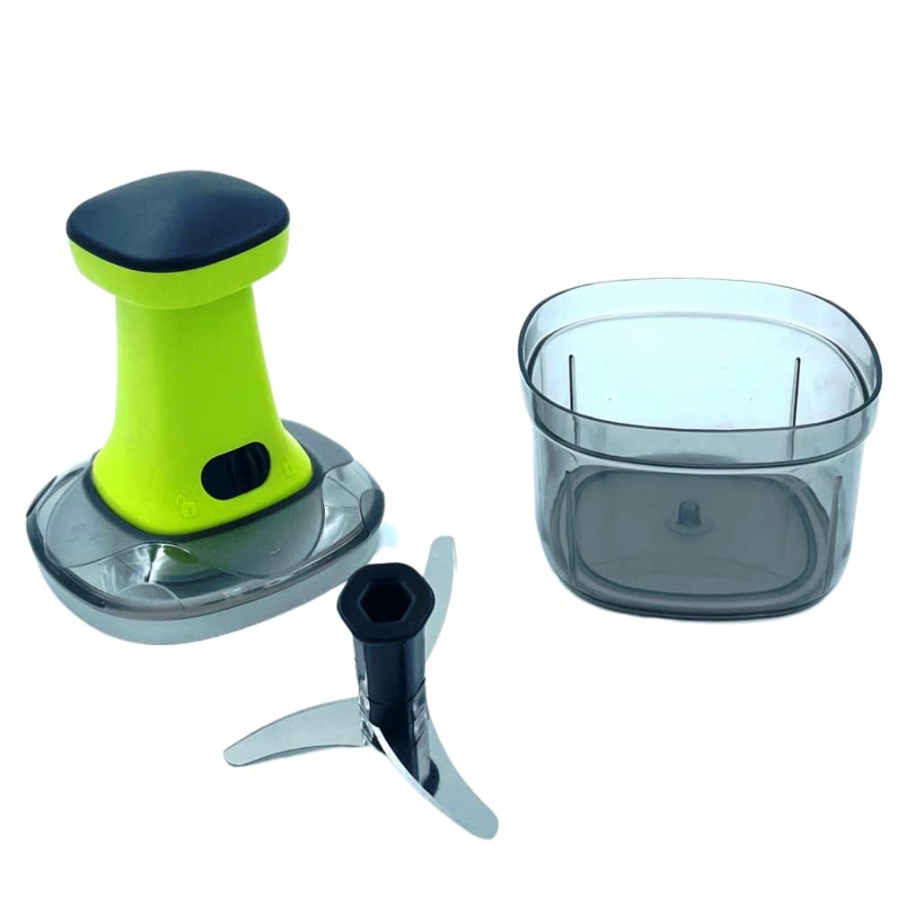 Senso Wonder Push Chopper Hand Push Fruits and Vegetable Sharp Stainless Steel Blades, Unbreakable