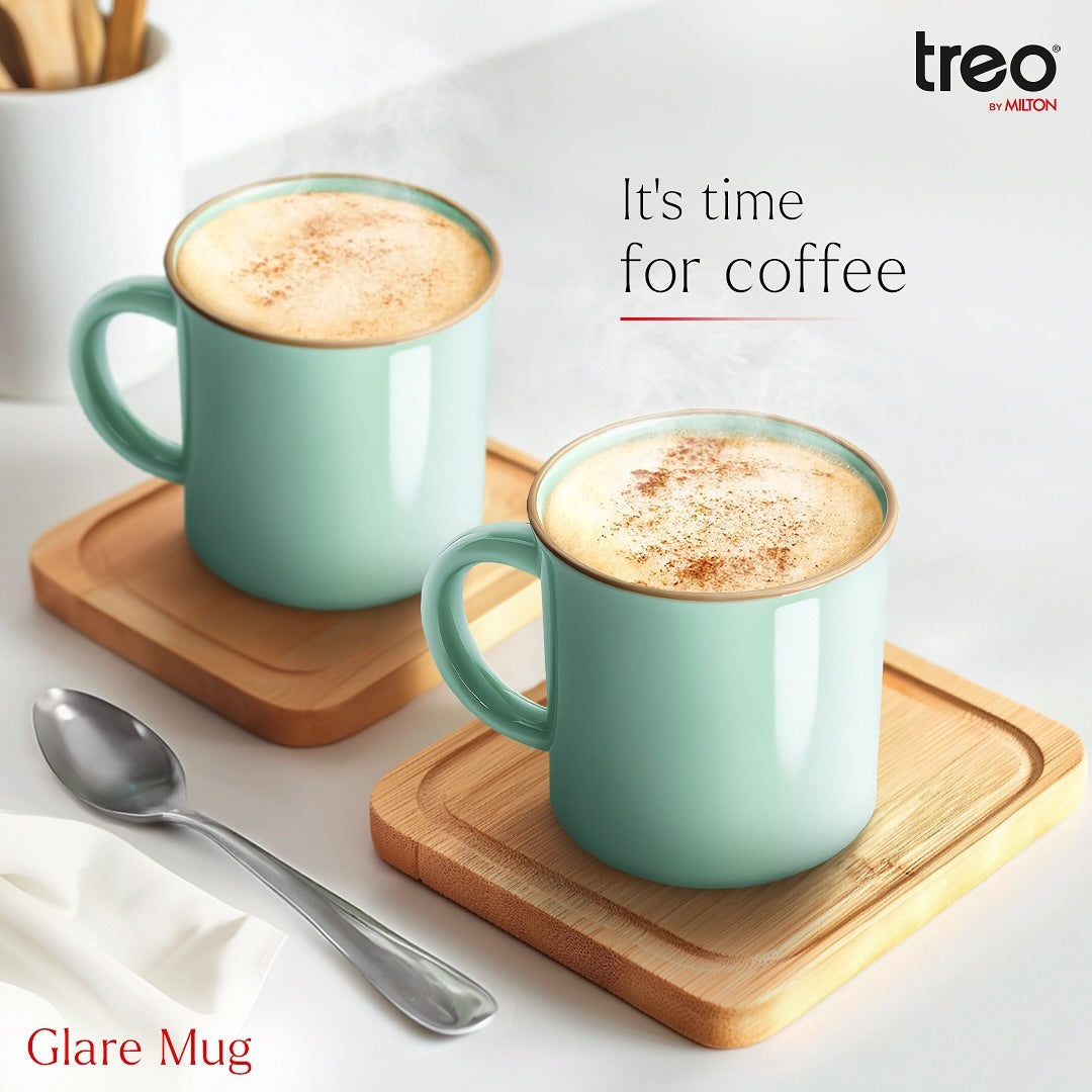 Treo Glare Ceramic Mug, 240 ml, Set of 2